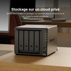 Serveur NAS Synology DiskStation DS923+, 4 baies - 4 Go de RAM DDR4 ECC- AMD Ryzen R1600